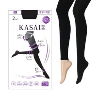 KASAI 220d 멀티기능성스타킹 2매  검정  무발2매