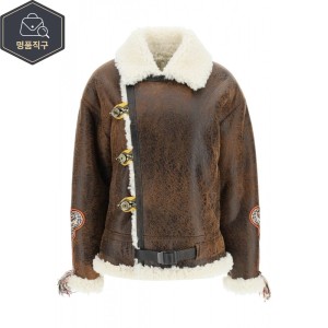 에트로 에트로 에스닉 자수가 있는 시어링 여성 가죽 자켓 FW22 <b>13484</b> 9515