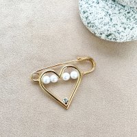 삿치 PEARL HEART BROOCH 하트 진주 브로치