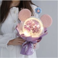 LED등 미키마우스 꽃다발 화이트데이 선물 생일 기념일 여친선물 특별한선물 엄마선물  보라미키