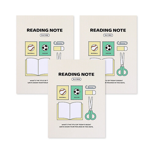 [독서기록장 그린] 인디고어린이 초등 고학년 기능성 노트 (3-6 좁은칸) - 전3권