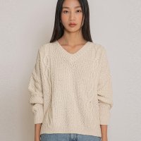 OUNCE 온스 제인 케이블 브이 니트 jane cable v knit