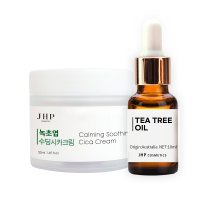 JHP 티트리 에센셜 오일 10ml + 녹초엽 수딩 시카 크림 50ml