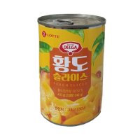 롯데푸드 델가 황도 슬라이스 410gX24개 1BOX 열대과일 안주 간편식 맥주 캔 통조림 그리스산