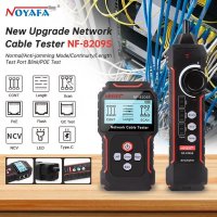 NOYAFA 네트워크 케이블 테스터 추적기 Cat5 Cat6 PoE 감지 길이 연속성 테스트 NCV 램프 NF-8209S