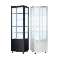 사면유리 쇼케이스 RT-235L BLACK/WHITE 업소용 냉장고 저소음 높이조절 바퀴  WHITE