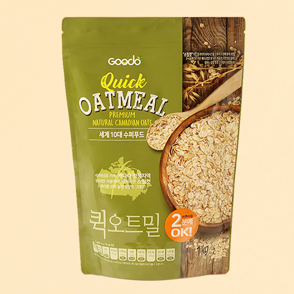 퀵 오트밀 압착 눌린귀리 1kg(500g+500g)