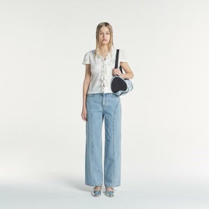 [마가린핑거스] CURVED LINE DENIM PANTS (LIGHT BLUE)