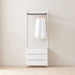 동서가구 시몬 시스템행거 조립식 3단 서랍장 행거 세트 DF923353