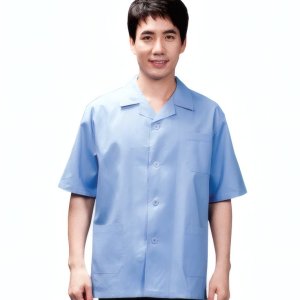 조리복 한식복 위생복 요리사 T/C 30수 단색하늘 남자 반팔 유니폼 (SSK-667)