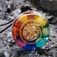 orgonite 펜던트 목걸이 에너지 생성기 emf 보호 치유 스탈 신성한 기하학 차크라 목걸이 명상 보석