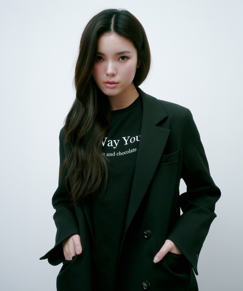 [솔트앤초콜릿] 트윌 오버핏 싱글 자켓 블랙 4W231D004 5001985938