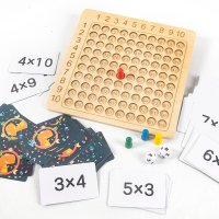 몬테소리 곱셈 보드 게임 어린이 학습 교육 장난감 나무 99 곱셈 테이블 수학 추가 교육 보조