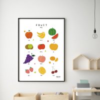 1200M 어린이 학습 벽보 포스터 아이방 아기방 꾸미기 과일 그림  A2