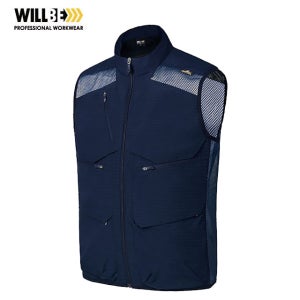 윌비 워크웨어 CT907 춘하복 조끼(네이비-제전)