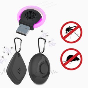 USB 휴대용 초음파 주파수 모기 퇴치 고리 걸이 퇴치기 등산 캠핑 벌레 해충 바퀴벌레 개미 쥐 진드기 기피제