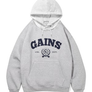 [게인스보로] 로럴골든 배색 후드티_멜란지그레이 GBHD2102MIXMG