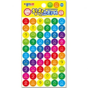 1500 종이나라 칭찬스티커 95x150mm 1팩 (7매입) - 193 스마일