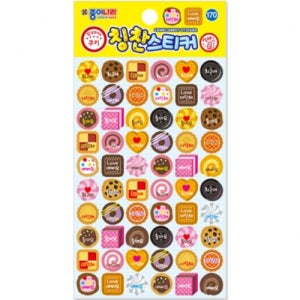1500 종이나라 칭찬스티커 95x150mm 1팩 (7매입) - 170 쿠키