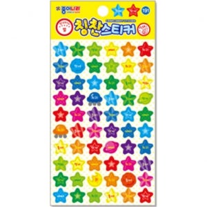1500 종이나라 칭찬스티커 95x150mm 1팩 (7매입) - 191 별