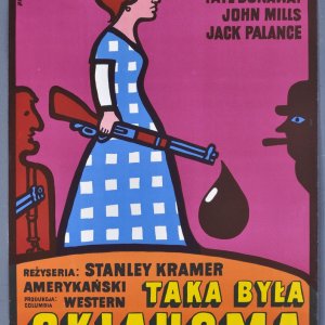 오클라호마 조잡한 오리지널 1975년 폴란드 영화 포스터 - 페이 더너웨이 - 얀 믈로도제니에크 아트