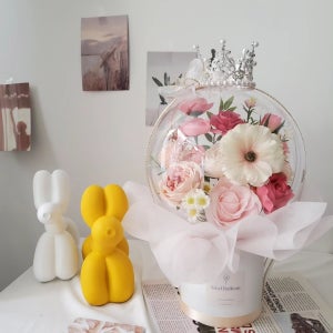 인기만점 아크릴꽃볼,꽃풍선,부모님생신,용돈,기념일,승진, 레인보우이벤트