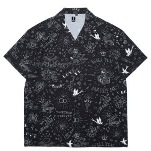 [락사이코] 타투반팔셔츠-블랙 2-00000100065