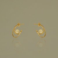 [리드롤] Champagne and pearl earrings