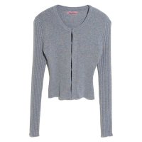 [하이스쿨디스코] HIDDEN HOOK CARDIGAN BLUE GREY