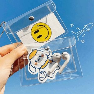 [올마이라이프] PVC 투명 포켓 글리터 미니 카드 지갑 키링 파우치 포카 방수 립스틱 수납