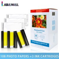 Labelwell 컬러 잉크 및 용지 세트  캐논 셀피 컴팩트 포토 프린터 CP1200 CP1300 CP910 CP900 KP 108IN KP-36IN 카트리지