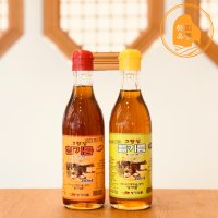 해피유통 100% 통깨로 짠 참기름 350ml+들기름 350ml 세트  참기름350ml+들기름350ml