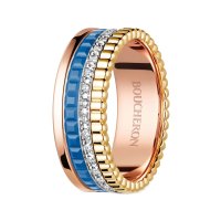 Boucheron 콰트로 블루 에디션 18K 골드 다이아몬드 스몰 링 - 골드 톤