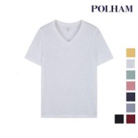 폴햄 여성 면 슬럽 솔리드 브이넥 반팔 티셔츠 PHB2TR2740