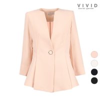 비비드시크릿가너 VIVID 여성 여름 노카라 7부원버튼 정장 자켓