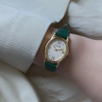 벤앤쿠 Gem-Gold Pearl Green Saffiano leather