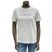 Calvin Klein Jeans 여성 기본 로고 스트레이트핏 반팔 티셔츠 J219146