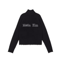 마뗑킴 VINTAGE SPELL POINT CARDIGAN IN 파란색 QIKMK2312CD004M0BL