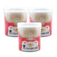 베일리 베일리 엔젤 신생아 안전면봉 400pcs x 3통 유아 아기면봉 순면100 대용량 출산준비물