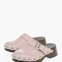 GANNI N22 가니 여성 플랫슈즈 Calfskin Clogs with Buckle