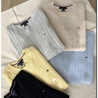 타미힐피거 타미 힐피거 케이블 니트 코튼 반팔 스웨터 5색상 Cable Knit Short Sleeves Cotton Sweater