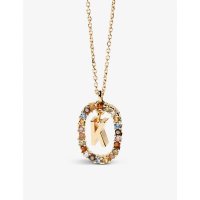 피디파올라 PDPAOLA Initial K 18ct gold-plated sterling-silver and semi-precious stones pendant necklace