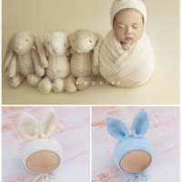 신생아 토끼 모자 본아트 뉴본 의상 옷 출생 성장 사진 셀프 촬영 소품 아기 토끼띠