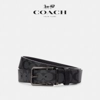 코치 COACH 91288 남자 리버서블 더블 바 버클 양면 가죽 벨트