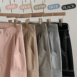 [오늘출발][봄맞이 할인중][실시간주문폭주스티치 카고 팬츠 (코튼,난스판,와이드,ykk,기장별,키작녀)