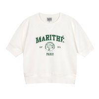 W VINTAGE COLLEGE LOGO SWEAT TEE OFF WHITE,마리떼 MARITHE 마리떼 티셔츠 마리떼 반팔티