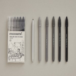 모나미 프러스펜 3000 피그먼트 수성펜 6color set