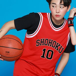 슬램덩크 체육대회 농구 반티 쇼호쿠 나시 사이트 (Red)
