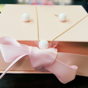 10월탄생석 생일선물 오팔귀걸이/목걸이, 크리스탈 바비