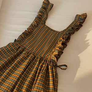 에메랄드 그린 체크 빈티지 원피스, 오델리온